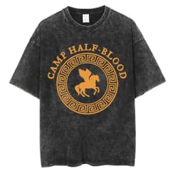 Vintage Washed Percy Jackson Tee Shirt Camp Half-Blood Harajuku Aesthetic T-shirt Men Women Casual Oversized T Shirts Streetwear