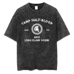 Vintage Washed Percy Jackson Tee Shirt Camp Half-Blood Harajuku Aesthetic T-shirt Men Women Casual Oversized T Shirts Streetwear