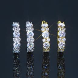 Real 925 Sterling Silver Moisanite Earrings D Color 2.76CTTW. Moisanite Lab Diamond Hoops Earrings Sparking Wedding Fine Jewelry