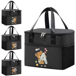 Cooler Bag Lunch Bags Waterproof Oxford Portable Zipper Thermal Bento Bags Printing Bear Series Insulated Camping Picnic Bag