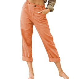 Summer 2026 New Ladies Cotton and Linen Straight Tube Cropped Casual and Comfortable Simple Women Radish Pants