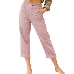 Summer 2026 New Ladies Cotton and Linen Straight Tube Cropped Casual and Comfortable Simple Women Radish Pants