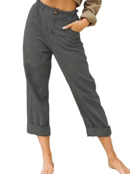 Summer 2026 New Ladies Cotton and Linen Straight Tube Cropped Casual and Comfortable Simple Women Radish Pants