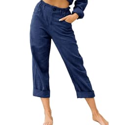 Summer 2026 New Ladies Cotton and Linen Straight Tube Cropped Casual and Comfortable Simple Women Radish Pants