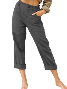 Summer 2026 New Ladies Cotton and Linen Straight Tube Cropped Casual and Comfortable Simple Women Radish Pants