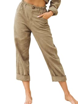 Summer 2026 New Ladies Cotton and Linen Straight Tube Cropped Casual and Comfortable Simple Women Radish Pants