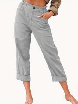 Summer 2026 New Ladies Cotton and Linen Straight Tube Cropped Casual and Comfortable Simple Women Radish Pants