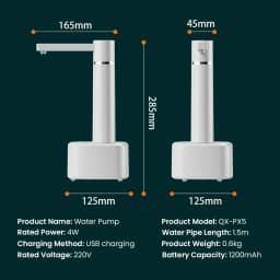 ZaiXiao Electric Water Gallon Pump Automatic Water Bottle Pump Dispenser Desktop 4W Rechargeable Water Pump Dispenser With Stand