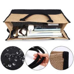 Women Jute Shopping Bag Summer Beach Bags Storage Bag Large Capacity Lady Printing Text Series Totes Casual Girls 2024