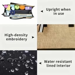 Women Jute Shopping Bag Summer Beach Bags Storage Bag Large Capacity Lady Printing Text Series Totes Casual Girls 2024