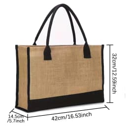 Women Jute Shopping Bag Summer Beach Bags Storage Bag Large Capacity Lady Printing Text Series Totes Casual Girls 2024