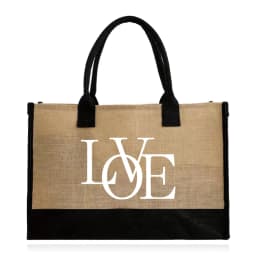 Women Jute Shopping Bag Summer Beach Bags Storage Bag Large Capacity Lady Printing Text Series Totes Casual Girls 2024