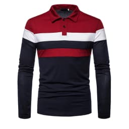 2026 Men's New Leisure Colored Long Sleeved Four Seasons Polo for Foreign Trade