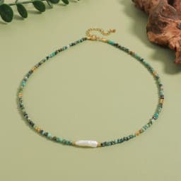 Pearl Natural Stone Beads Chain Stainless Steel Luxury Necklace Exquisite Fashion Handmade Charm Jewelry Women