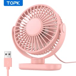 TOPK Mini Portable fan Standing fans for Room Camping,Rechargeable Electric USB Personal Fan Desk Table Stand Fan Table for Home