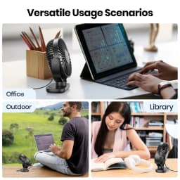 TOPK Mini Portable fan Standing fans for Room Camping,Rechargeable Electric USB Personal Fan Desk Table Stand Fan Table for Home