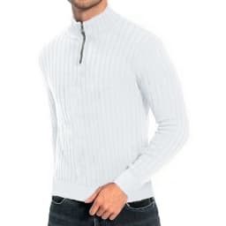 Men's semi-turtleneck zipper sweater Men's fall/winter loose sweater casual pullover long-sleeved sweater