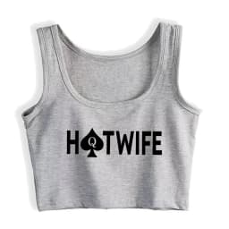 Queen Of Spades Design Hotwife Sexy Slim Fit Crop Top Women's Funny Flirting Style Tank Tops Summer Naughty Training Camisole