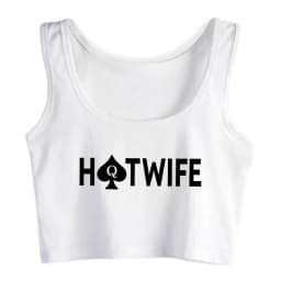 Queen Of Spades Design Hotwife Sexy Slim Fit Crop Top Women's Funny Flirting Style Tank Tops Summer Naughty Training Camisole