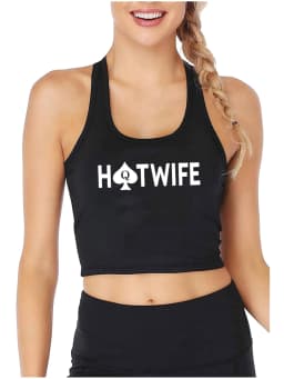 Queen Of Spades Design Hotwife Sexy Slim Fit Crop Top Women's Funny Flirting Style Tank Tops Summer Naughty Training Camisole