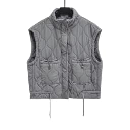 Autumn Winter Women Jacket Standing Collar Light weight Sleeveless Cotton Coat Vest Women Pocket Coat Women Clothes
