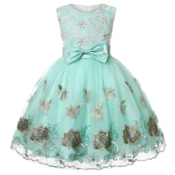 European and American Embroidery Dress Girl's Party Lace Princess Flower Child Net Gauze Pengpeng Dress