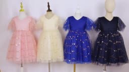 European and American Embroidery Dress Girl's Party Lace Princess Flower Child Net Gauze Pengpeng Dress