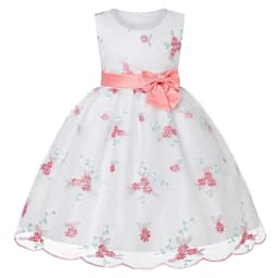 European and American Embroidery Dress Girl's Party Lace Princess Flower Child Net Gauze Pengpeng Dress