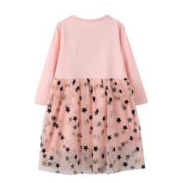Jumping Meters Long Sleeve Princess Rainbow Children's Costume Autumn Spring Hot Selling Baby Birthday Tutu Dresses Kids Frocks