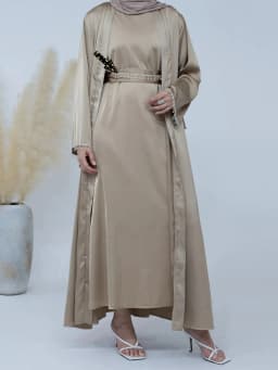 Latest diamond beading Kimono Muslim Robe abaya syari female full length Tassel Muslim abaya Worship Service abayas Sets wy1673