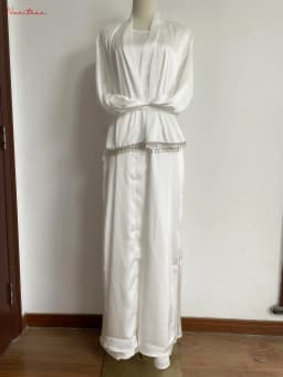 Latest diamond beading Kimono Muslim Robe abaya syari female full length Tassel Muslim abaya Worship Service abayas Sets wy1673