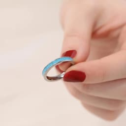 TIGRADE 3MM Titanium Ring Blue Turquoise Engagement Wedding Band for Women Fashion Finger Rings Party Jewelry Gift