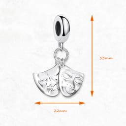 Theatre Masks Charms Pendant Spring Brand New European Style 925 Sterling Silver Vintage Fashion Jewelry Club for Women & Men