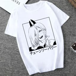 Japanese Anime Denji Tshirt Unisex Chainsaw women T Shirt Women Funny Cartoon Pochita Makima T-shirt Graphic Tees Tops Female 90