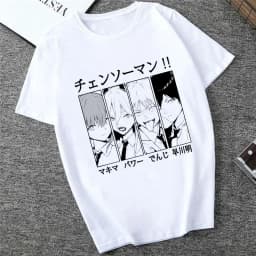 Japanese Anime Denji Tshirt Unisex Chainsaw women T Shirt Women Funny Cartoon Pochita Makima T-shirt Graphic Tees Tops Female 90