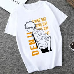 Japanese Anime Denji Tshirt Unisex Chainsaw women T Shirt Women Funny Cartoon Pochita Makima T-shirt Graphic Tees Tops Female 90
