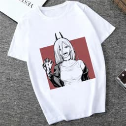 Japanese Anime Denji Tshirt Unisex Chainsaw women T Shirt Women Funny Cartoon Pochita Makima T-shirt Graphic Tees Tops Female 90