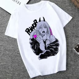 Japanese Anime Denji Tshirt Unisex Chainsaw women T Shirt Women Funny Cartoon Pochita Makima T-shirt Graphic Tees Tops Female 90