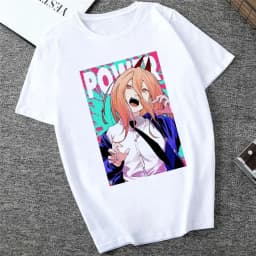 Japanese Anime Denji Tshirt Unisex Chainsaw women T Shirt Women Funny Cartoon Pochita Makima T-shirt Graphic Tees Tops Female 90