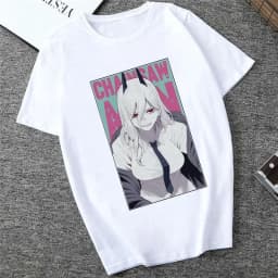 Japanese Anime Denji Tshirt Unisex Chainsaw women T Shirt Women Funny Cartoon Pochita Makima T-shirt Graphic Tees Tops Female 90