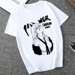 Japanese Anime Denji Tshirt Unisex Chainsaw women T Shirt Women Funny Cartoon Pochita Makima T-shirt Graphic Tees Tops Female 90
