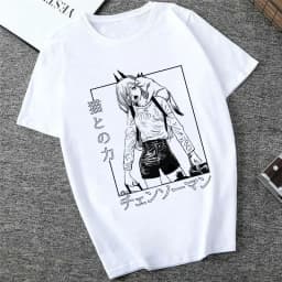 Japanese Anime Denji Tshirt Unisex Chainsaw women T Shirt Women Funny Cartoon Pochita Makima T-shirt Graphic Tees Tops Female 90