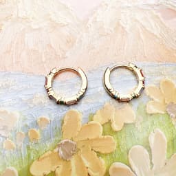 Creole Hinged Hoop Earrings Colorful Stones Europe Style Fine Jewerly Gift In Solid 925 Sterling Silver For Women
