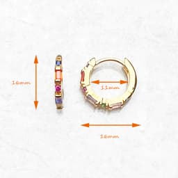 Creole Hinged Hoop Earrings Colorful Stones Europe Style Fine Jewerly Gift In Solid 925 Sterling Silver For Women