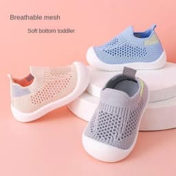 Baby Boys and Girls Mesh Breathable Toddler Shoes, Wear-resistant Non Slip Comfortable Slip on Sneakers