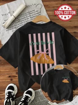 Graphic Women Y2k Aesthetic Bread Lover Cotton Women's Retro Print T-Shirt Soft Crew Neck Short Sleeve Top Vintage Shirt