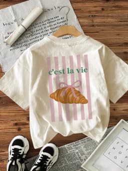 Graphic Women Y2k Aesthetic Bread Lover Cotton Women's Retro Print T-Shirt Soft Crew Neck Short Sleeve Top Vintage Shirt