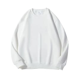 Men's Casual Loose Long Sleeve Shirt Spring Autumn O-Neck Solid Color Long Sleeve T-shirts New Male Clothes Black White