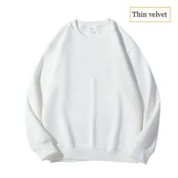 Men's Casual Loose Long Sleeve Shirt Spring Autumn O-Neck Solid Color Long Sleeve T-shirts New Male Clothes Black White