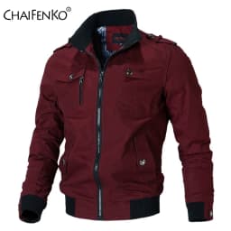 Bomber Jacket Men Fashion Casual Windbreaker Jacket Coat Men 2026 Spring Autumn New Hot Outwear Solid Stand Slim Jacket Mens